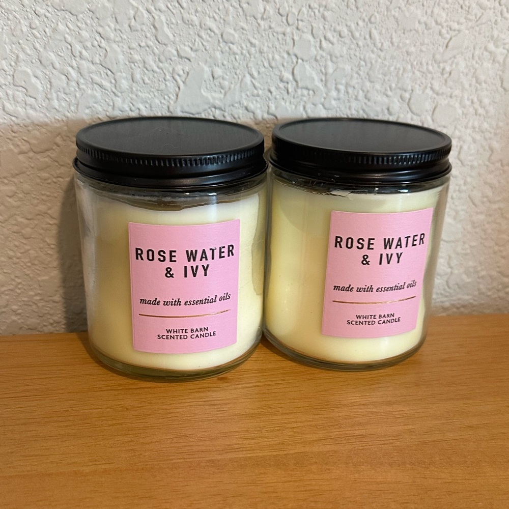 Bath & Body Works Rose Water & Ivy Candle Duo